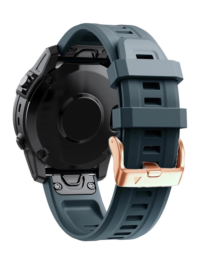 imagem de Pack 2x bracelete Silicone fecho metal para Garmin Fenix 5S Plus Azul escuro e Branco2