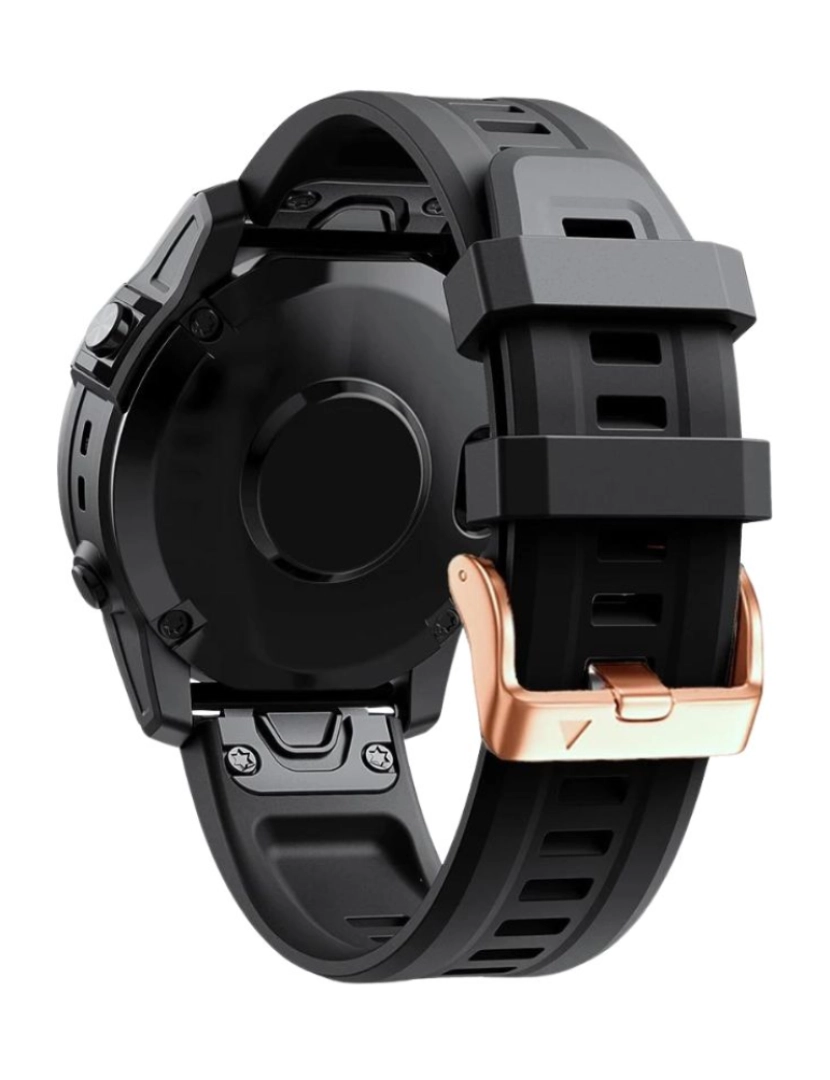 imagem de Pack 2x bracelete Silicone fecho metal para Garmin Fenix 5S Plus Damasco e Preto3