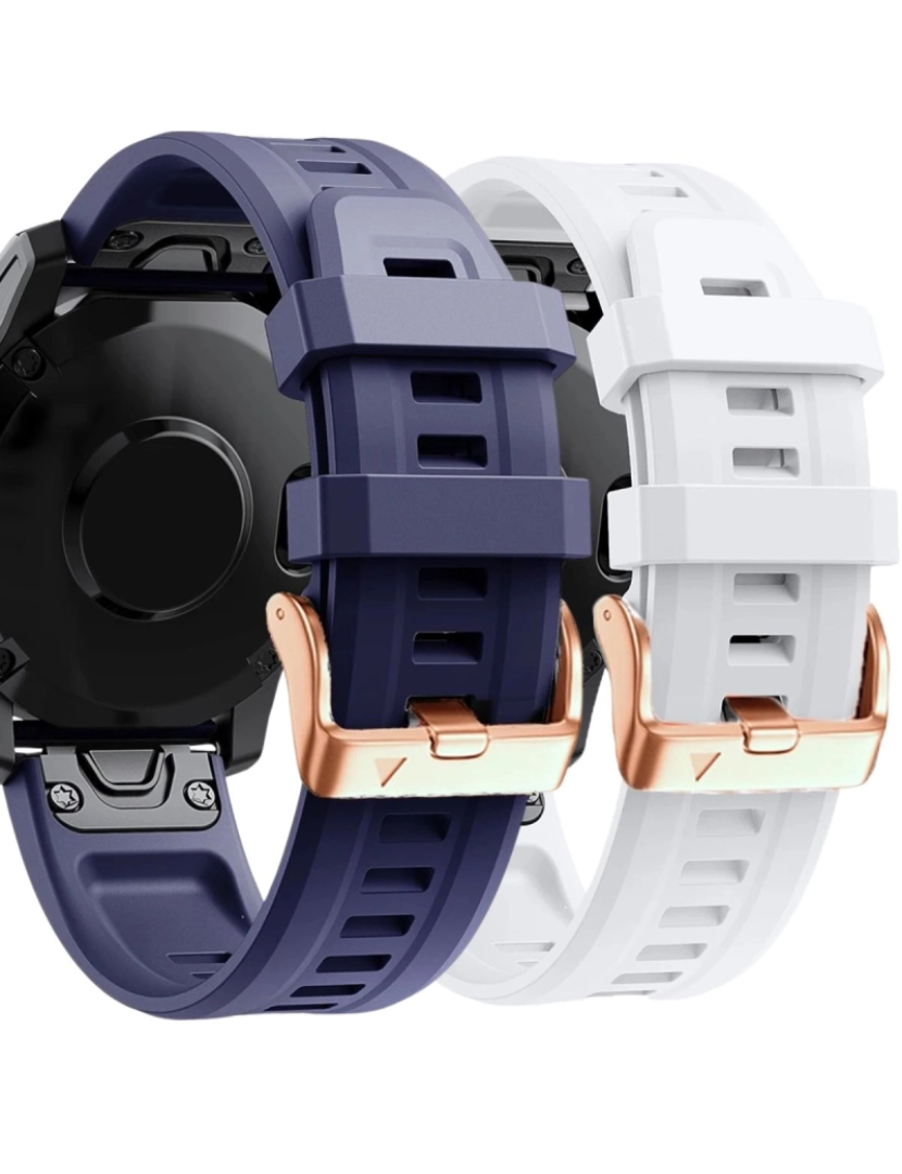 Antiimpacto! - Pack 2x bracelete Silicone fecho metal para Garmin D2 Delta S Roxo e Branco