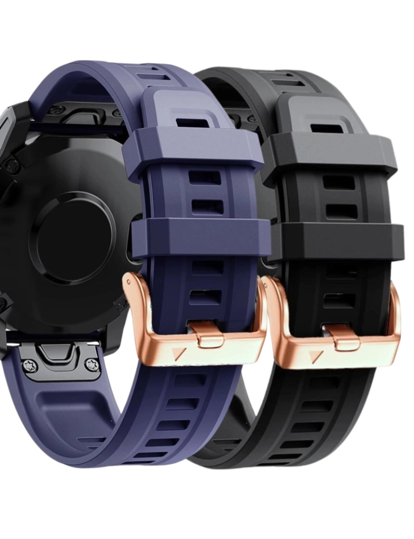 Antiimpacto! - Pack 2x bracelete Silicone fecho metal para Garmin Fenix 7S Roxo e Preto