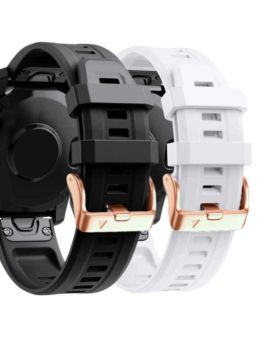 Antiimpacto! - Pack 2x bracelete Silicone fecho metal para Garmin Epix Pro 42mm (Gen 2) Preto e Branco