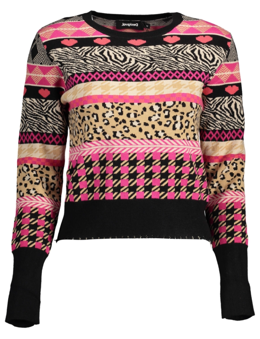 Desigual - Desigual Camisola Preta e Rosa Senhora 22WWJF72