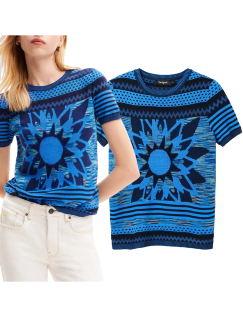 imagem de Desigual T- Shirt Azul Senhora 4SWTK1