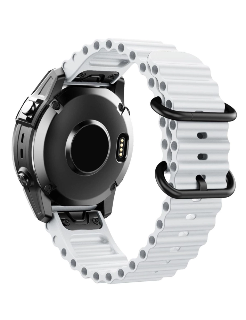 imagem de Pack 2x Bracelete Ocean Waves para Garmin Fenix 7 Pro Sapphire Solar Azul e Branco3