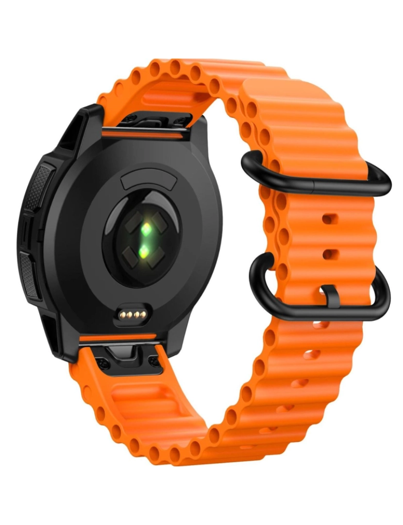 imagem de Pack 2x Bracelete Ocean Waves para Garmin Fenix 7 Pro Sapphire Solar Azul e Laranja3