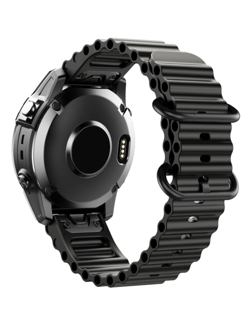 imagem de Pack 2x Bracelete Ocean Waves para Garmin Fenix 7X Pro Sapphire Solar Azul e Preto3