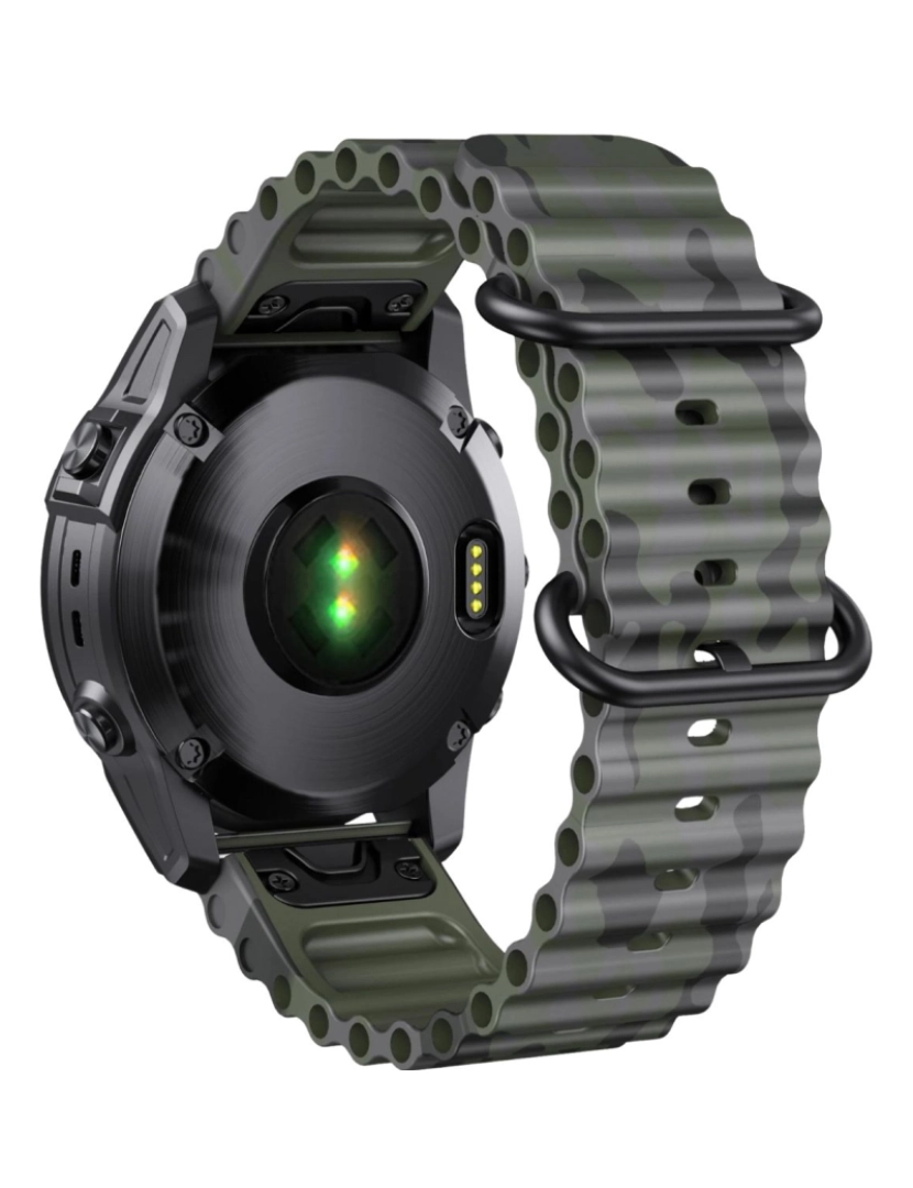 imagem de Pack 2x Bracelete Ocean Waves para Garmin Fenix 6 Pro Sapphire Azul e Verde militar3