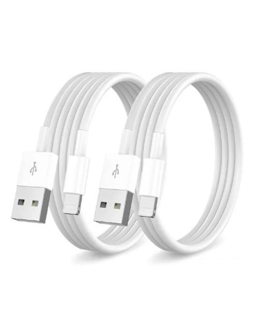 Nedisdertis - 2X Cabo para iPhone 6 NEDISDERTIS (Lightning - 1 m - Branco)