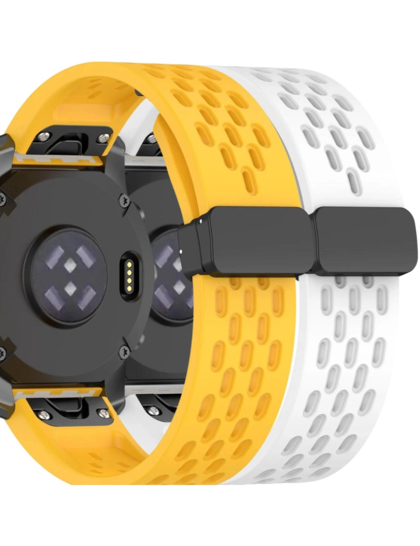 Antiimpacto! - Pack 2x Bracelete SnapFlow para Garmin Fenix 7S Amarelo e Branco