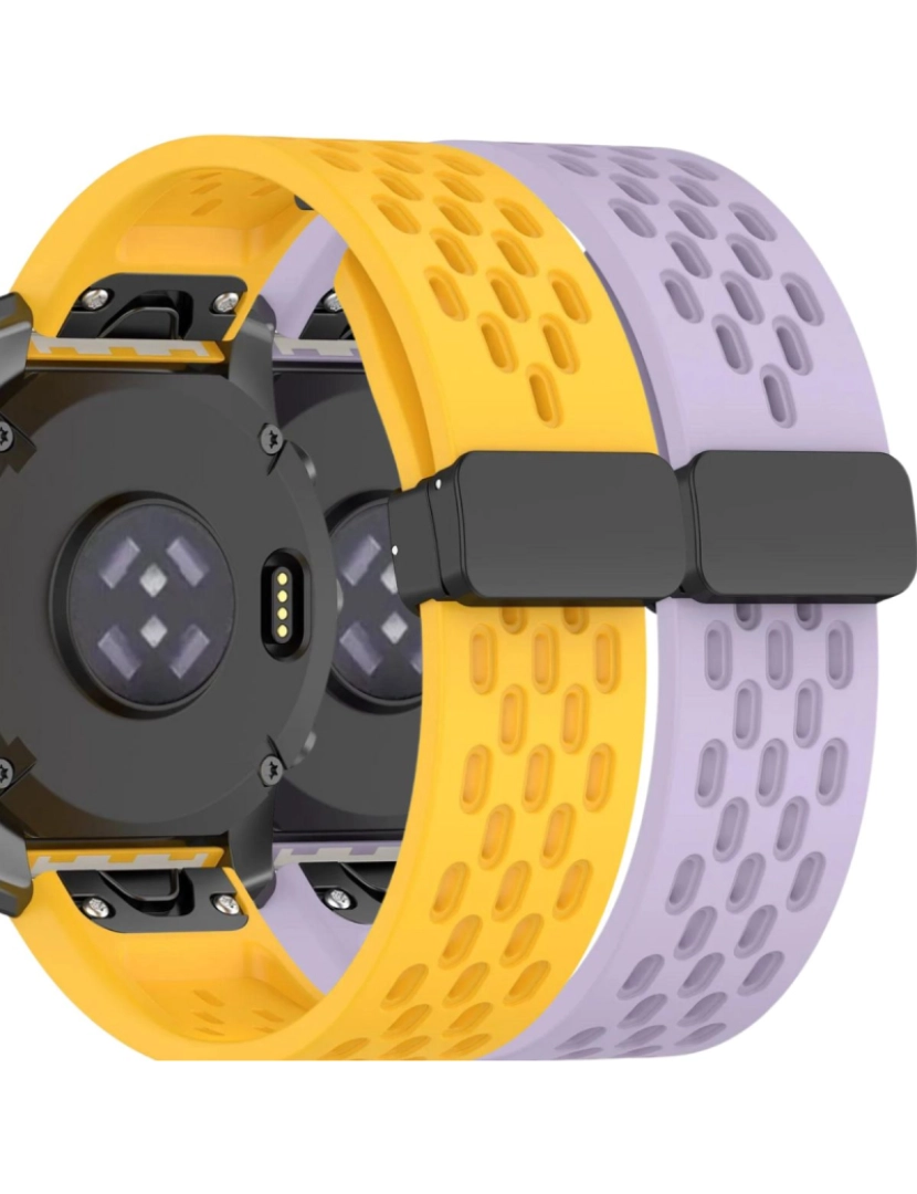 imagem de Pack 2x Bracelete SnapFlow para Garmin Descent Mk3i Amarelo e Lavanda1