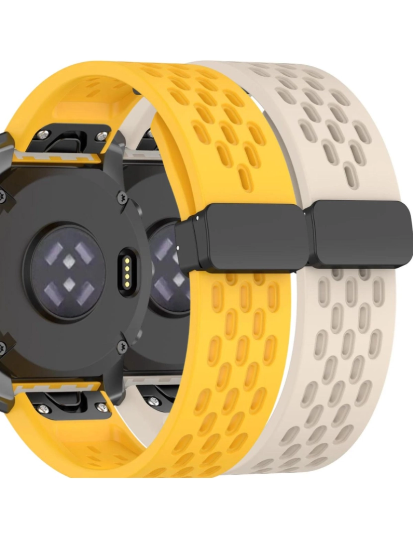 Antiimpacto! - Pack 2x Bracelete SnapFlow para Garmin Fenix 8S Amarelo e Marfim