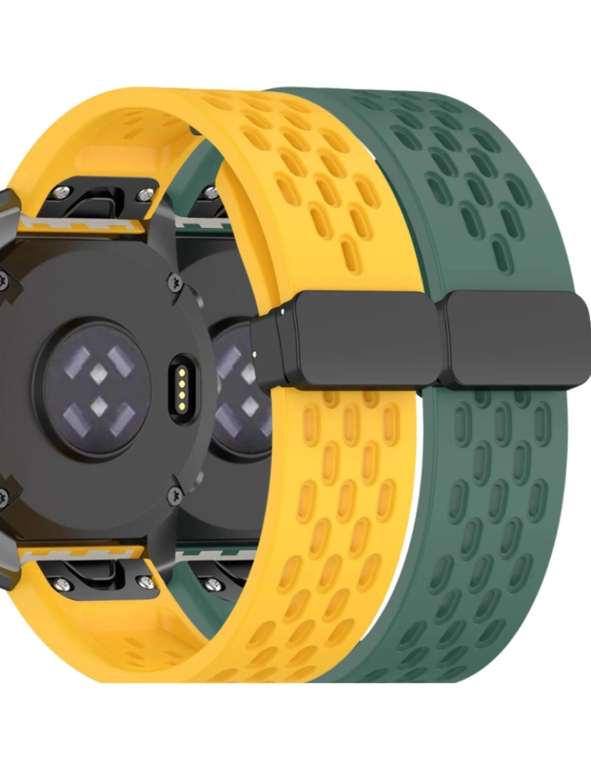 Antiimpacto! - Pack 2x Bracelete SnapFlow para Garmin Fenix 7S Amarelo e Verde