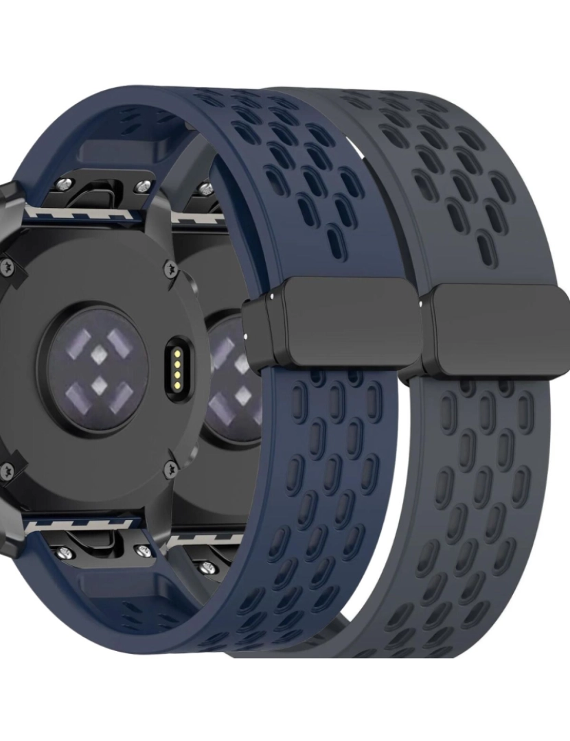 Antiimpacto! - Pack 2x Bracelete SnapFlow para Garmin D2 Mach 1 Pro Azul e Cinzento