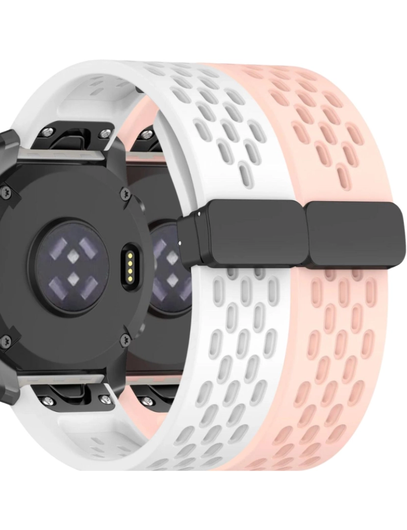 imagem de Pack 2x Bracelete SnapFlow para Garmin Fenix 7S Branco e Rosa1