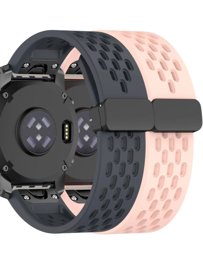 Antiimpacto! - Pack 2x Bracelete SnapFlow para Garmin Fenix 7S Cinzento e Rosa