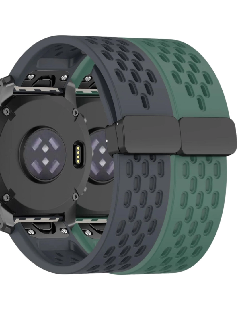 Antiimpacto! - Pack 2x Bracelete SnapFlow para Garmin D2 Mach 1 Pro Cinzento e Verde