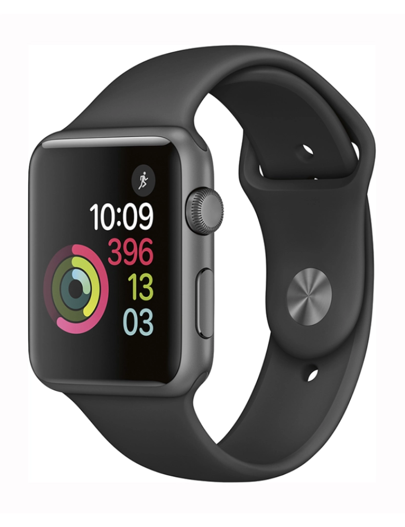 Apple - Apple Watch Series 1 42mm Aluminum Case Mostrador: Grey  Pulseira: Sport Black  Grau B