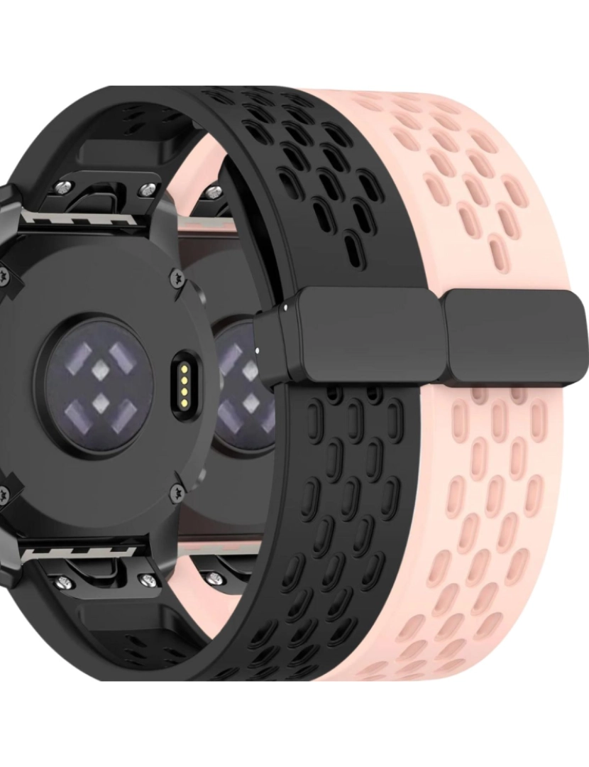 imagem de Pack 2x Bracelete SnapFlow para Garmin Fenix 7S Preto e Rosa1