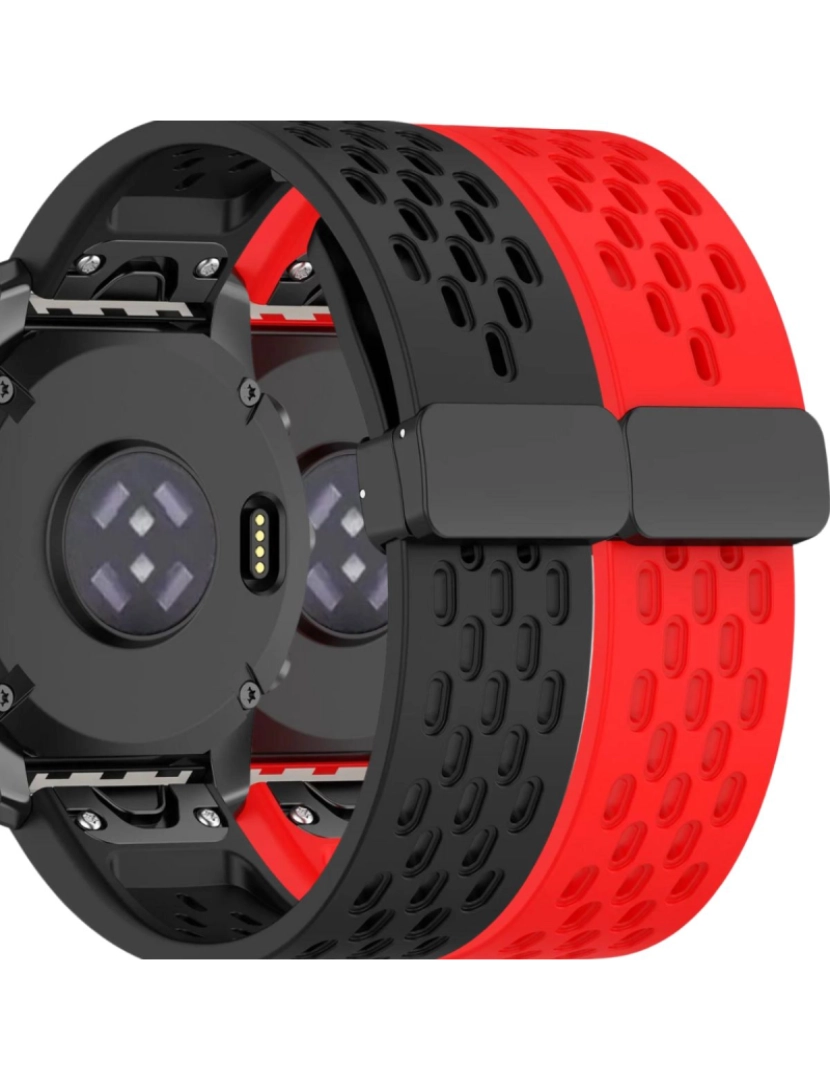 imagem de Pack 2x Bracelete SnapFlow para Garmin Epix Gen 2 47mm Preto e Vermelho1