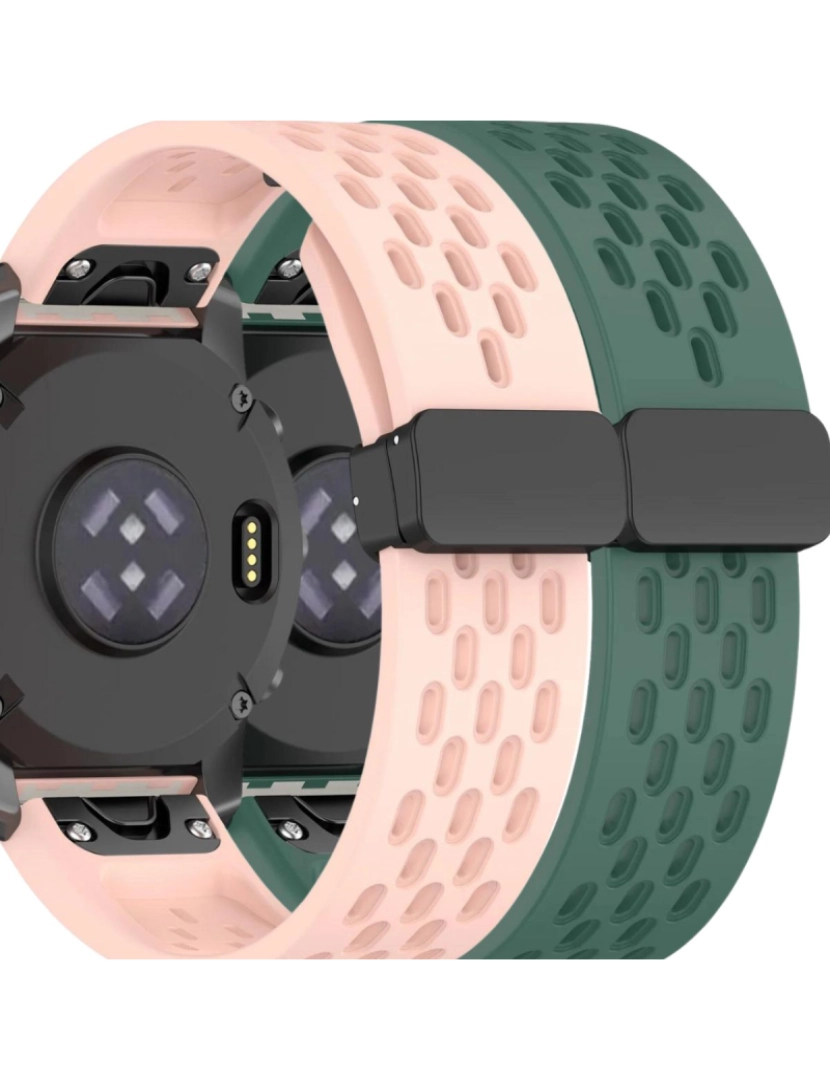 imagem de Pack 2x Bracelete SnapFlow para Garmin Fenix 7S Rosa e Verde1