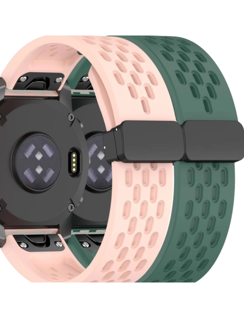 imagem de Pack 2x Bracelete SnapFlow para Garmin Fenix 8 Pro Rosa e Verde1