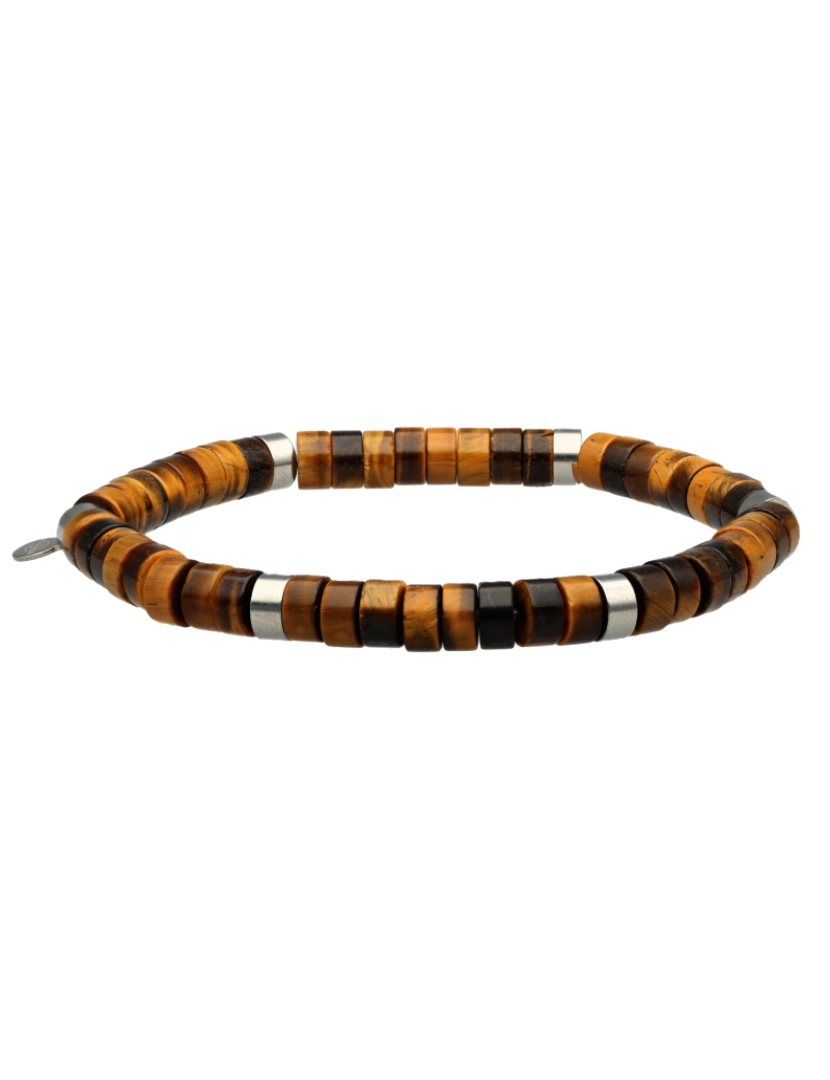 Sixty Stones 60 - Sixtystones Pulseira com contas de chacra olho de tigre Heishi Tamanho Grande-20cm