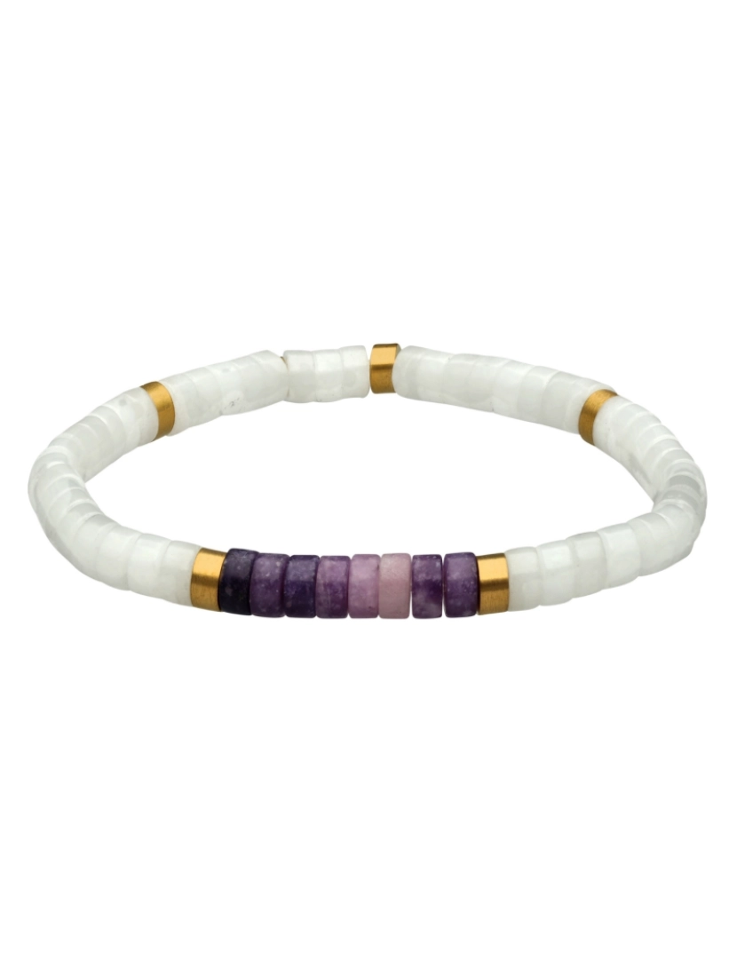 Sixty Stones 60 - Sixtystones Pulseira Chakra Beads Heishi Jaspe Blanc Amethyste Cintura  Pequeno-16cm