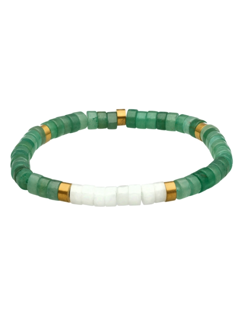 Sixty Stones 60 - Sixtystones Pulseira Contas Chakra Heishi Aventurina Jaspe Blanc Cintura Pequena-16cm