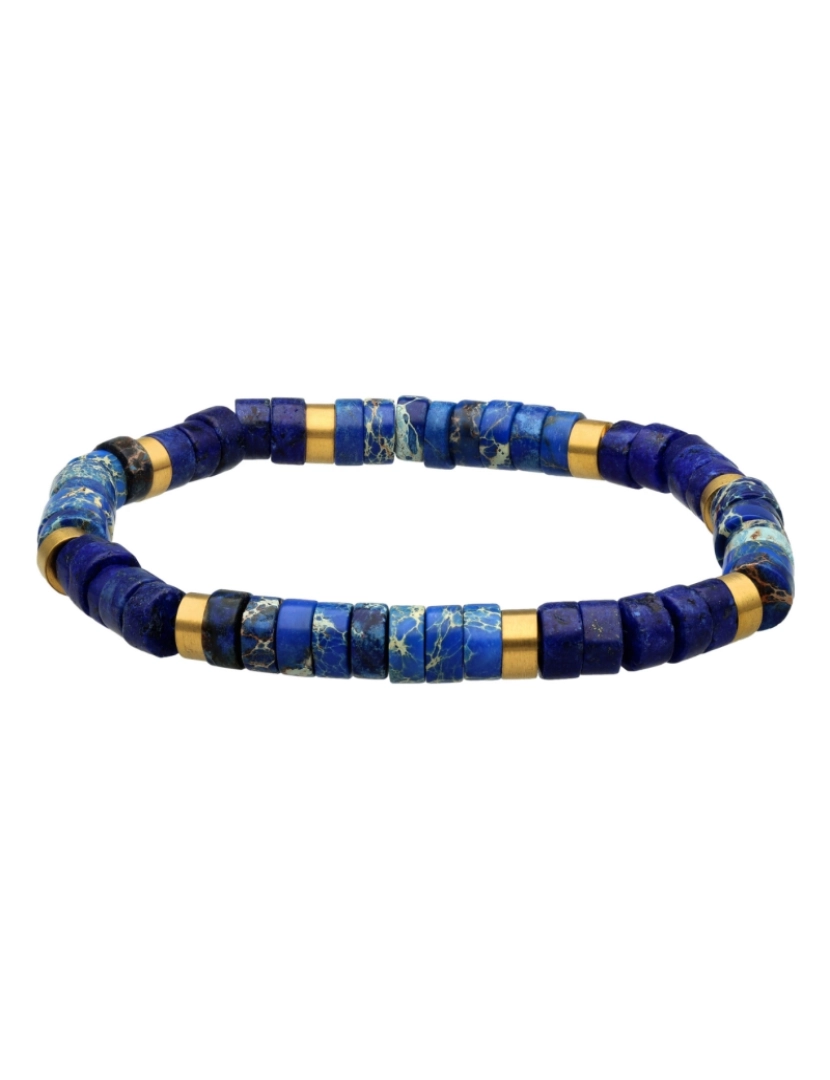 Sixty Stones 60 - Sixtystones Pulseira com contas de lapis e jaspe imperial Heishi Tamanho XS-14cm