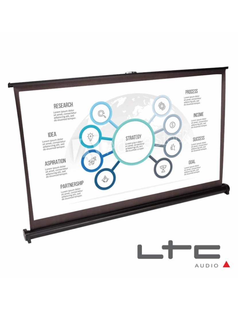 Ltc - Tela Projeção Portátil Desktop 50 C/ Suporte E Saco Ltc    