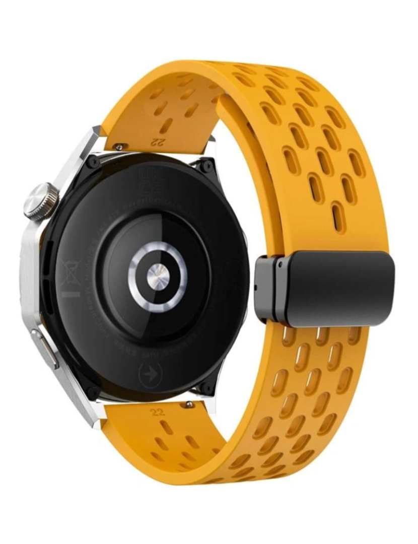 imagem de Pack 2x Bracelete SnapFlow para Garmin VivoMove 3S Amarelo e Azul2