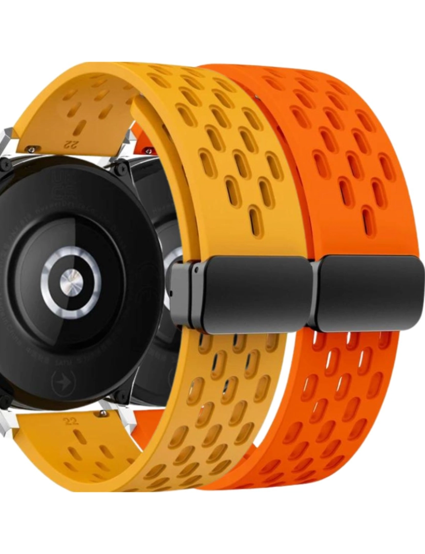 imagem de Pack 2x Bracelete SnapFlow para Garmin Forerunner 255S Amarelo e Laranja1