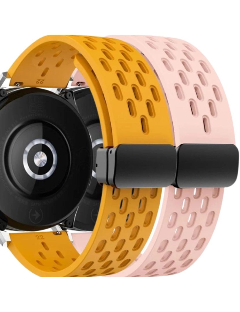 imagem de Pack 2x Bracelete SnapFlow para Garmin Forerunner 255S Amarelo e Rosa1