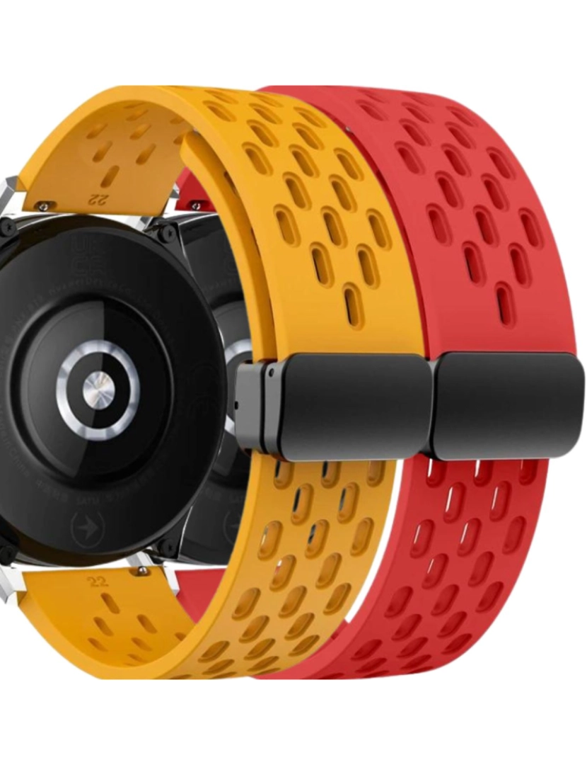 imagem de Pack 2x Bracelete SnapFlow para Garmin Approach S40 Amarelo e Vermelho1