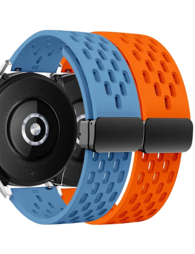 Antiimpacto! - Pack 2x Bracelete SnapFlow para Garmin Forerunner 255S Azul e Laranja