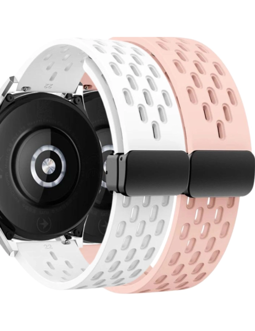 Antiimpacto! - Pack 2x Bracelete SnapFlow para Garmin Forerunner 255S Branco e Rosa