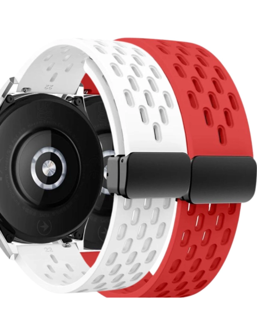 imagem de Pack 2x Bracelete SnapFlow para Garmin Forerunner 255S Music Branco e Vermelho1