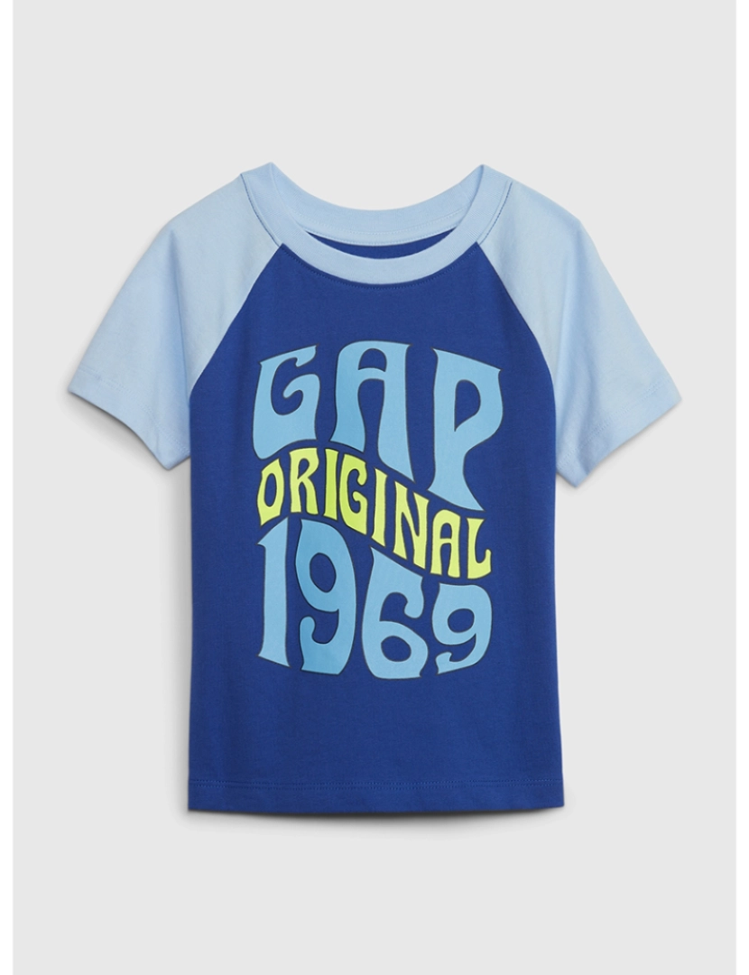 GAP - T-shirt Manga Curta Bebé Azul