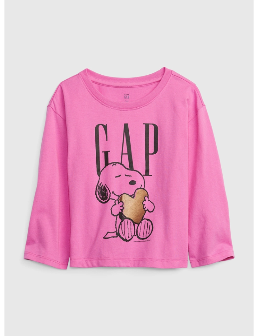 GAP - T-shirt Manga Comprida Bebé Rosa