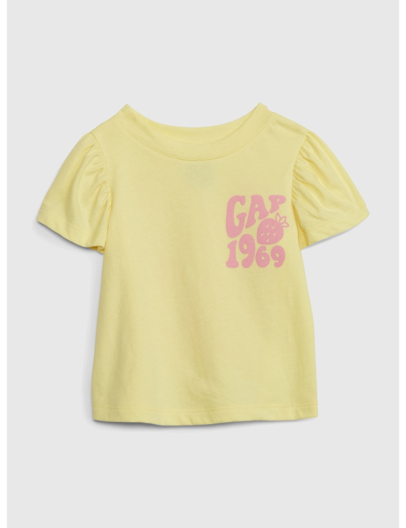 GAP - T-shirt Manga Curta Bebé Amarelo