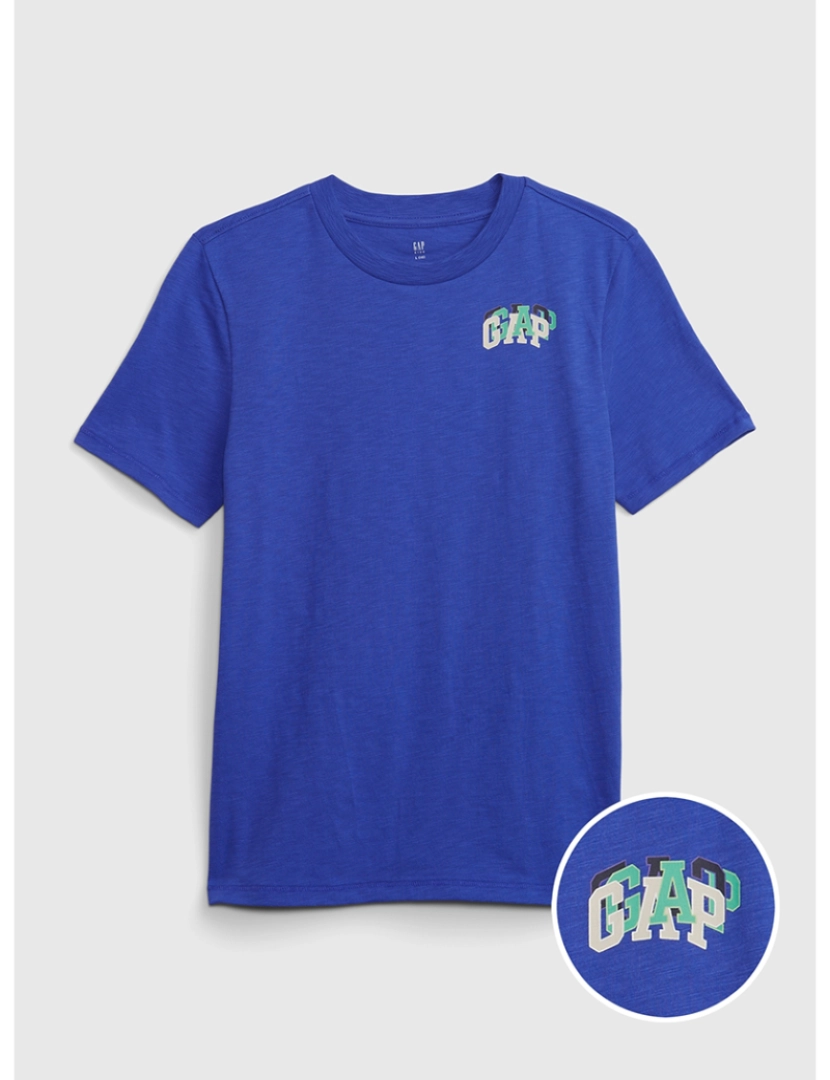 GAP - T-shirt Manga Curta Rapaz Azul