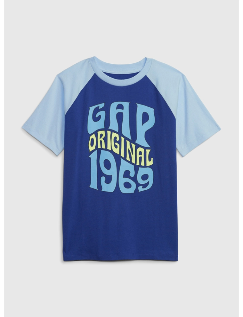 GAP - T-shirt Manga Curta Rapaz Azul