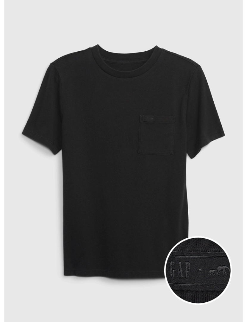 GAP - T-shirt Manga Curta Rapaz Preto