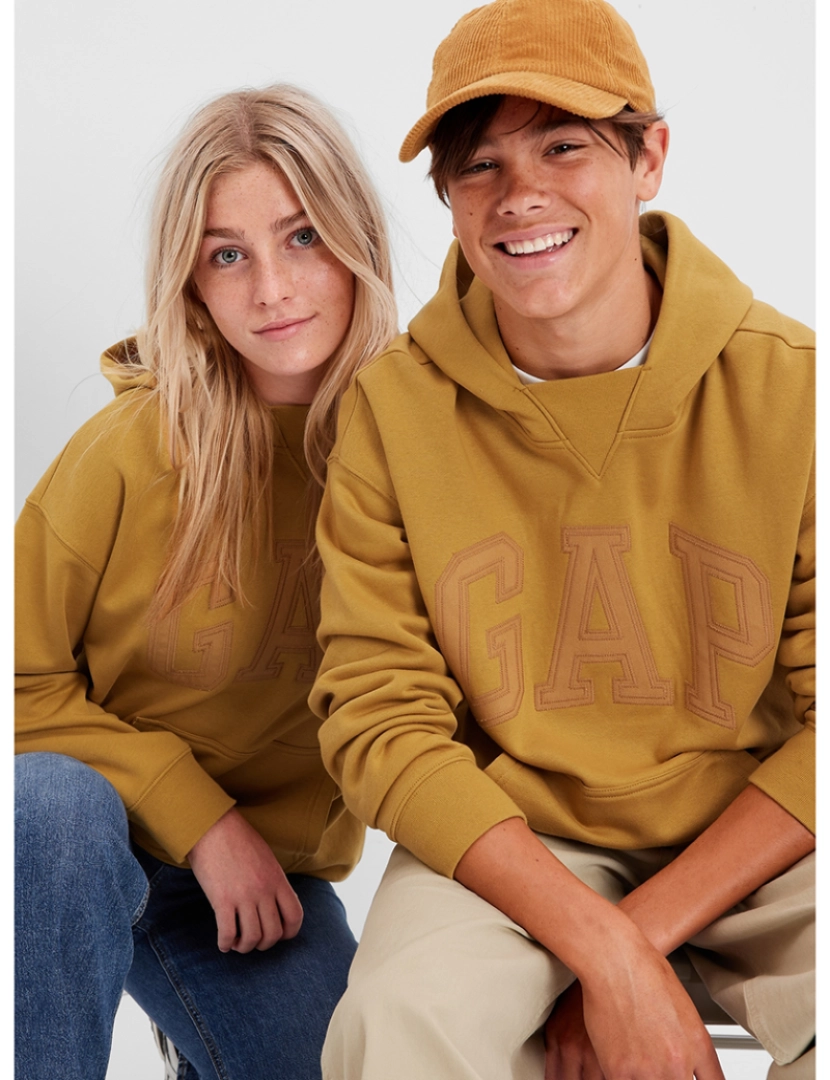 GAP - Sweatshirt com Capuz Rapaz Amarelo