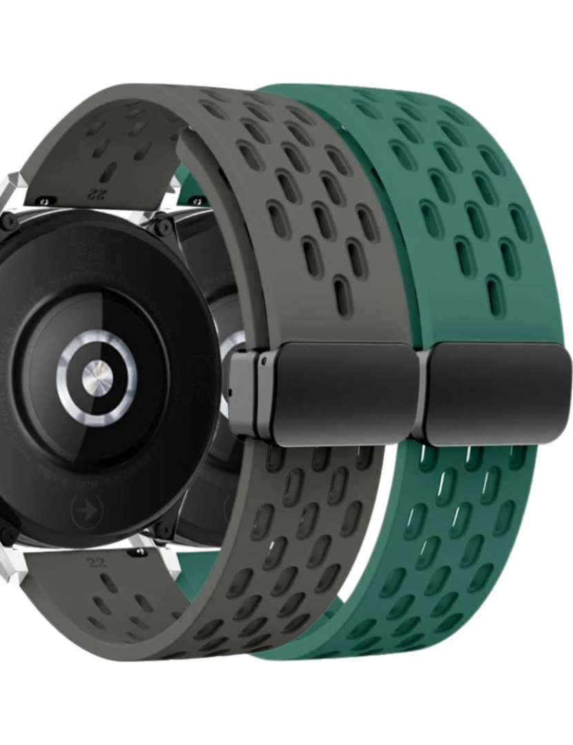 Antiimpacto! - Pack 2x Bracelete SnapFlow para Garmin Forerunner 255S Cinzento e Verde