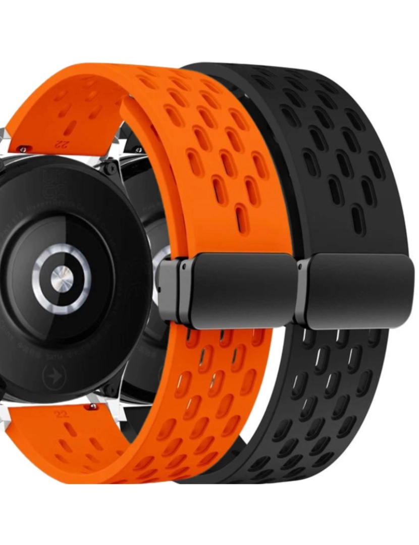 Antiimpacto! - Pack 2x Bracelete SnapFlow para Garmin Forerunner 255S Laranja e Preto