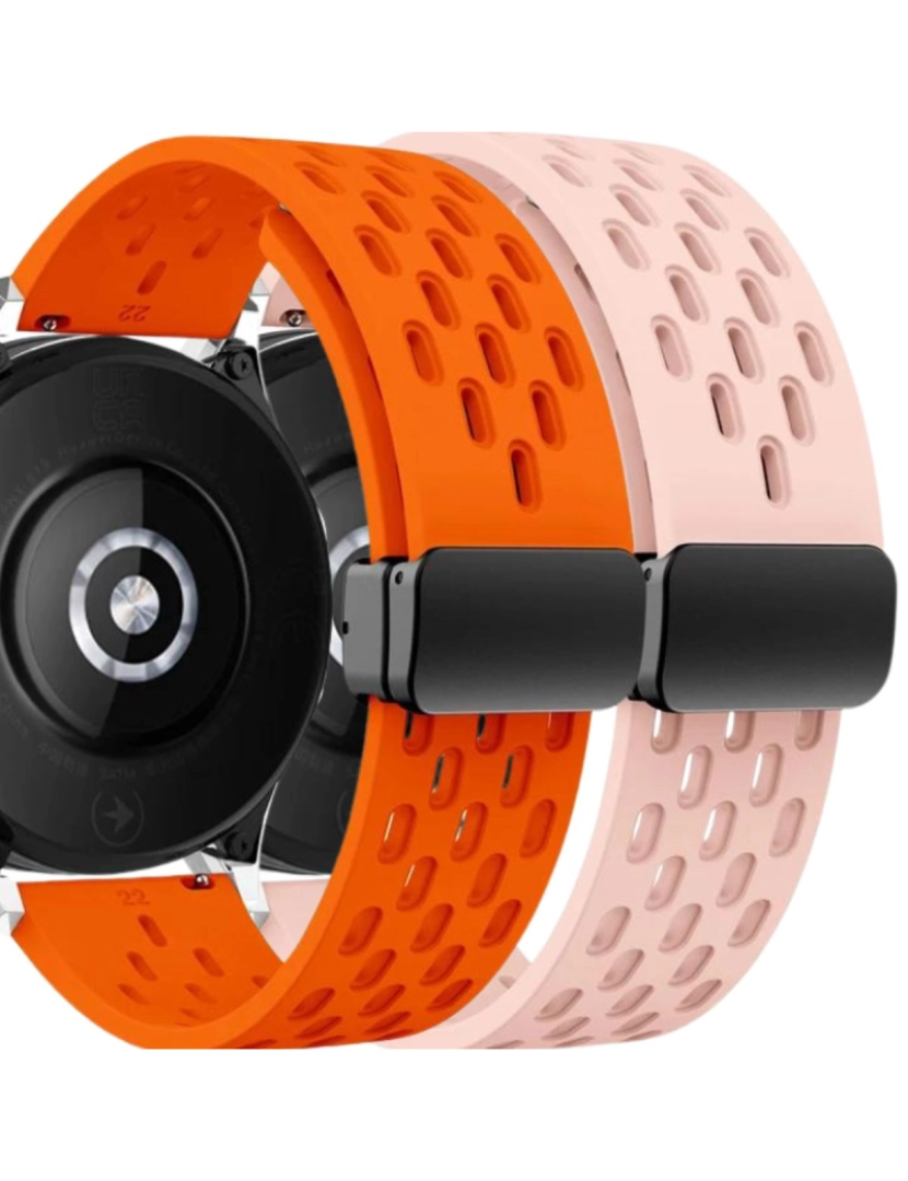 Antiimpacto! - Pack 2x Bracelete SnapFlow para Garmin Forerunner 255S Laranja e Rosa