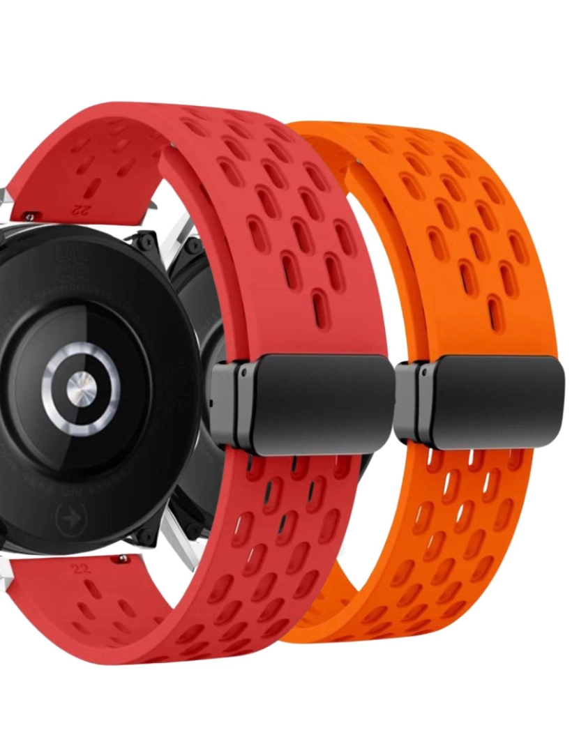 Antiimpacto! - Pack 2x Bracelete SnapFlow para Garmin Forerunner 255S Laranja e Vermelho