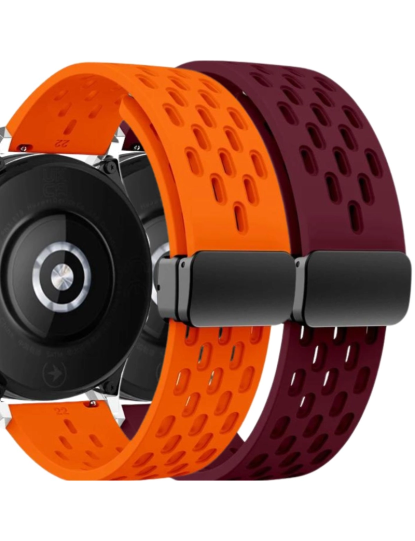 imagem de Pack 2x Bracelete SnapFlow para Garmin Forerunner 245 Music Laranja e Vinho1