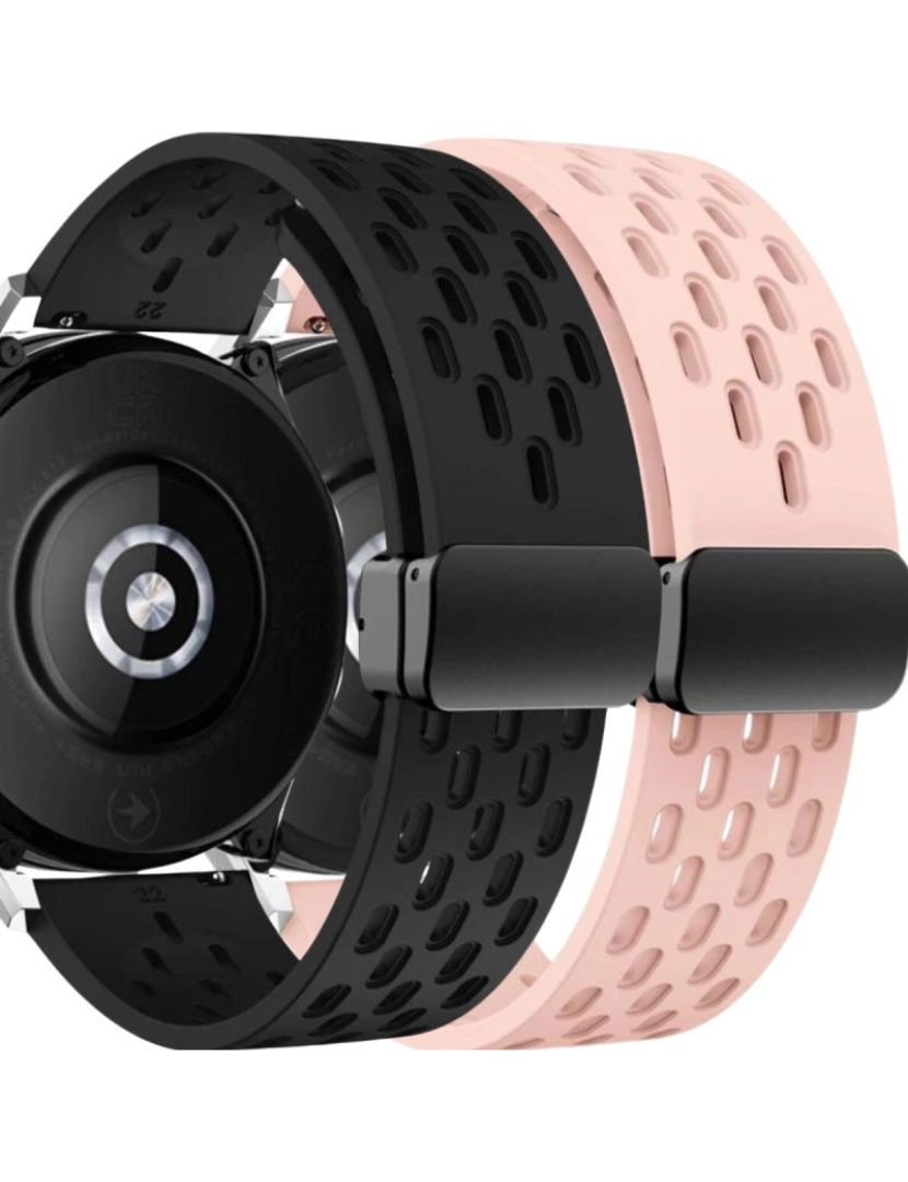 Antiimpacto! - Pack 2x Bracelete SnapFlow para Garmin Forerunner 255S Preto e Rosa